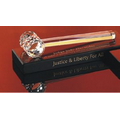 Optical Crystal Gavel Award w/ Marble Base (12"x4")